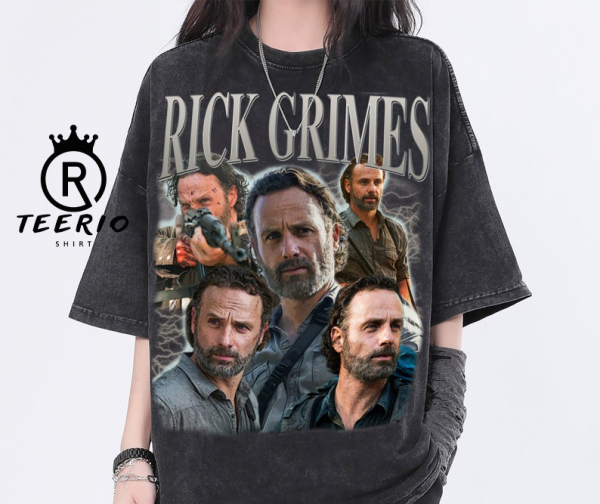 Rick Grimes Vintage Washed Shirt, Actor Retro 90’s Unisex T-Shirt, Fans Gift For Women, Homage Tee For Men