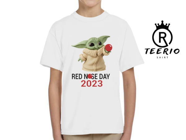 Baby Yoda Red Nose Day T-Shirts 2023 Comic Relief Event Boys Girls Kids T-Shirts Tee Top