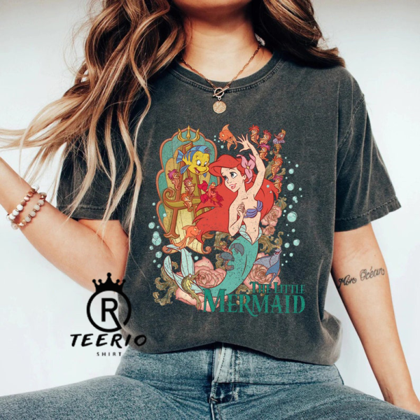 Vintage Disney The Little Mermaid Princess Ariel Shirt, Disney Family Shirt, Disney Princess Shirt, Disney Girl Trip 2023, Mermaid Birthday