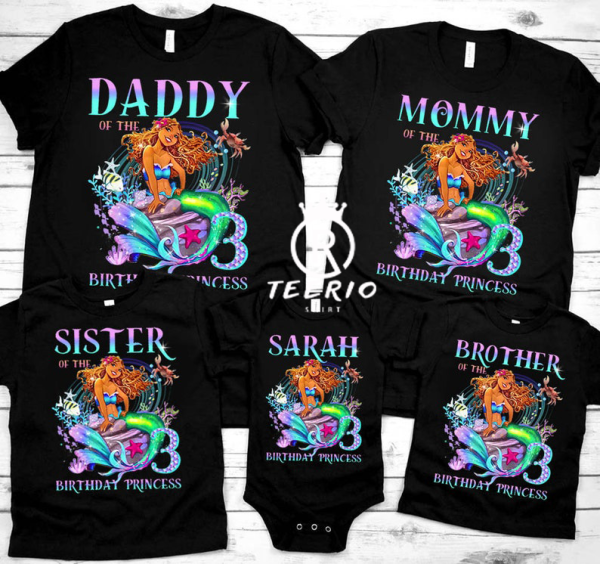 Little Mermaid Birthday Shirt, Black Girl Magic Shirt, Black Queen Shirt, Mermaid Shirt, Mermaid Family Shirts