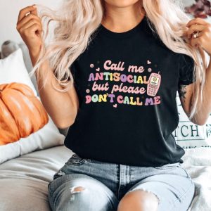 Call Me Antisocial But Please Don’t Call Me, Antisocial Club Sublimation, Funny Introvert, Trendy Retro T-Shirt