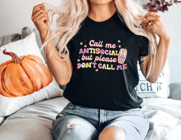 Call Me Antisocial But Please Don’t Call Me, Antisocial Club Sublimation, Funny Introvert, Trendy Retro T-Shirt