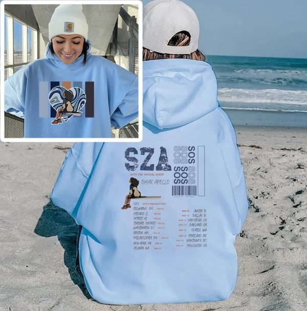 Vintage SZA SOS Shirt, SZA Tour 2023 Shirt, Sza Merch, S.O.S Album Shirt, 2 Sided S.Z.A Shirt, Vintage S.Z.A Full Tracklist tShirt