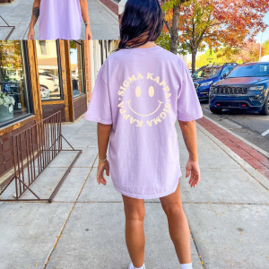 Sigma Kappa Smile Sorority Comfy T-Shirt | Trendy College Greek Custom Oversized Sorority Shirt Gift | Big Little Sorority tShirt