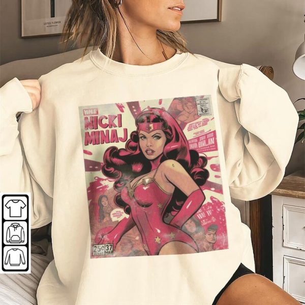 Nicki Minaj Comic K12 Shirt, Nicki Minaj Style Comic Hip Hop 90s, Nicki Minaj Retro Vintage Graphic Comic Rap Gift T-Shirt-Recovered tShirt