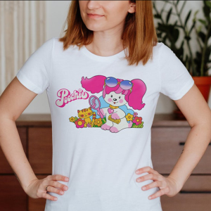 Ladies Fit 1980s Dog Cartoon Shirt – Poochie Pink TShirt – 80s Nostalgia Comic Tee T-shirt