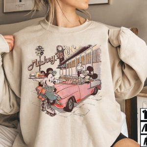 Vintage Mickey Cafe 50s T-shirt, Family Walt DisneyWorld Shirt, Retro Disney Trip Shirt, Disneyland Sweatshirt, Mickey And friends tshirt