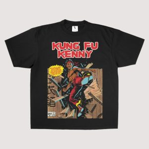 Kung Fu Kenny, Kendrick Inspired Superhero Comic Book Cover Graphic Hip-Hop Music T-Shirt