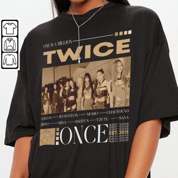 Vintage Twice Shirt, Twice Unisex Kpop Shirt, Vintage Style Korean Pop Sweatshirts T-Shirt Hoodie