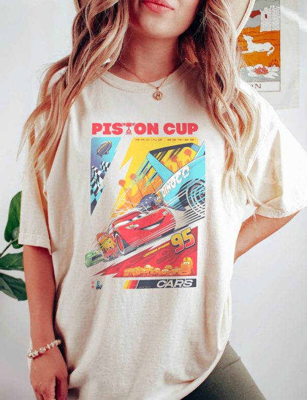 Retro Lightning Mcqueen Piston Cup, Disney Cars Shirt, Disney Shirt, Disney Pixar Shirt, Cars Shirt, Cars Land Shirt