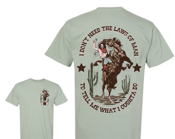 The Laws Of Man T-Shirt, Retro Western Tee, Comfort Colors Tshirt, T-Shirt Dress, Vintage Rodeo, Oversized, Trendy Tshirt, Cowboy, Womens