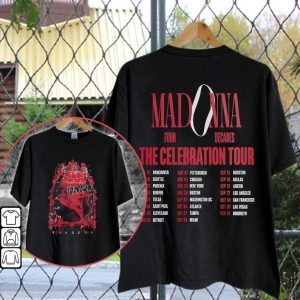 Music Tour 2023 Day Shirts Tee, Madonna The Celebration TOUR DATES 2023 World Tour Double Sided