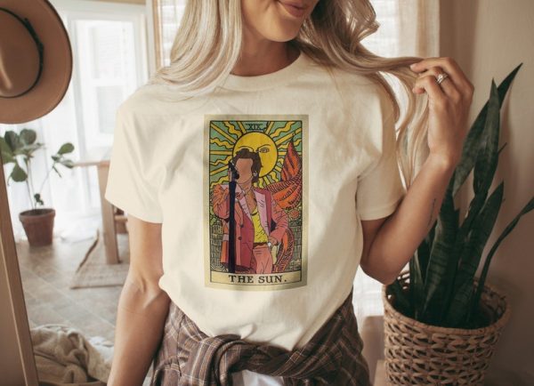 Harry Styles The Sun Tarot Card T Shirt, Vintage Retro T Shirt, Vintage Crewneck Shirt, Vintage Tarot Card T Shirt, Funny Harry Styles Shirt