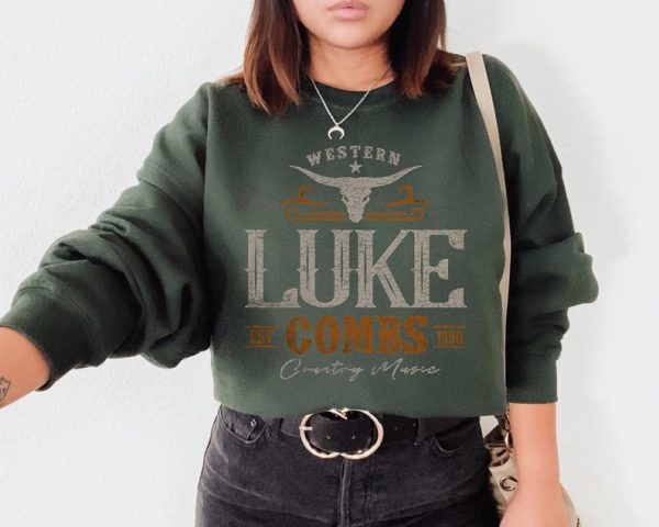 Luke Combs Est 1990 Distressed, Country Music Sweatshirt, Western, Combs Concert Tour