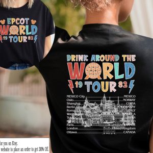 Disney Epcot World Tour Shirt, Mickey And Friends, Epcot Center 1982 Tshirt, Retro Disney Epcot Shirt, Drinking Around The World, Disney Tee