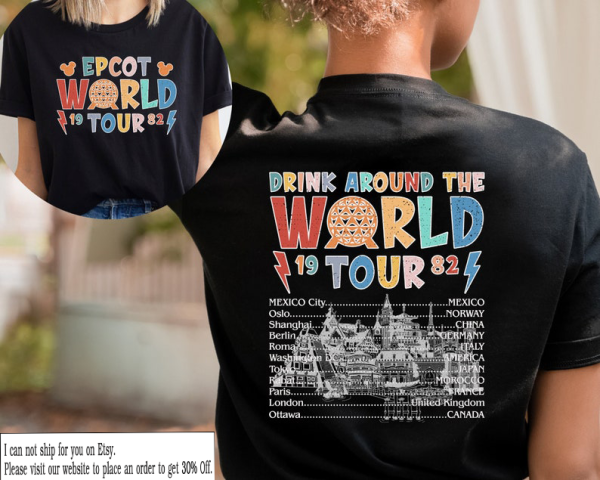 Disney Epcot World Tour Shirt, Mickey And Friends, Epcot Center 1982 Tshirt, Retro Disney Epcot Shirt, Drinking Around The World, Disney Tee