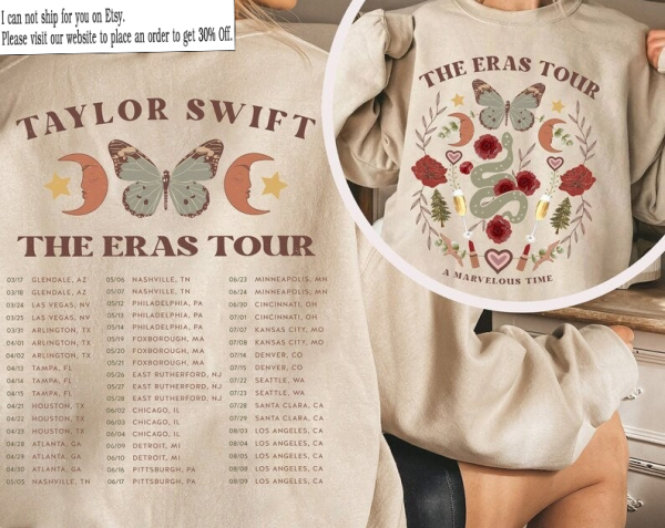 The Eras Tour Butterfly 2 Sides Shirt, The Eras Tour Shirt, The Eras Tour Merch, The Eras Tour Fans Shirt