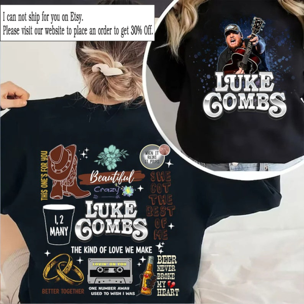 Luke Combs 2023 World Tour T-Shirt 2 Side, Luke Combs Bullhead Sweatshirt, Country Music, Luke Combs, Music Concert, Combs Tour, Western Tee