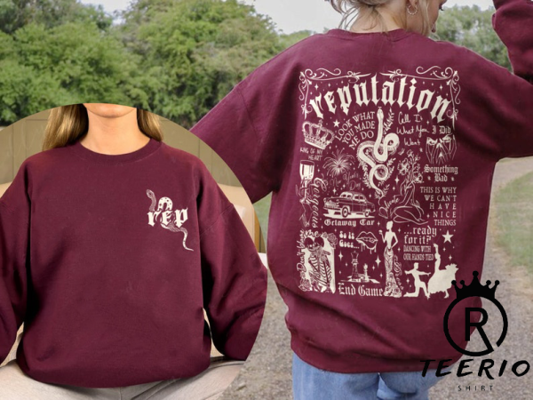 Reputation Tracklist Double Sides Sweatshirt, Reputation Snake Shirt