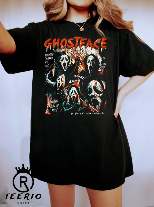 Vintage Ghostface Shirt, Horror Movie T-Shirt, Retro 90s Scream Shirt, Let’s Watch Scary Movie T Shirt, Halloween Shirt