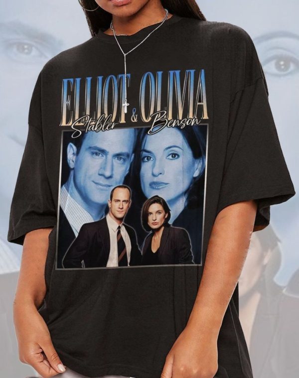 Elliot Stabler Olivia Benson Shirt, Law And Order SVU Homage Retro 90’s Vintage Tshirt