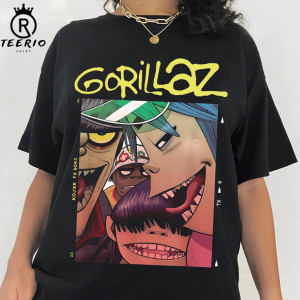 Gorillaz Band Shirt , Vitural Band Anime Rock Band  Unisex T-shirt