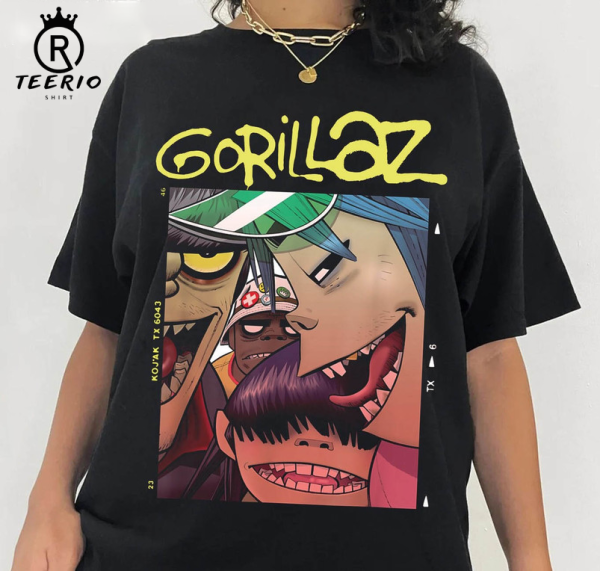 Gorillaz Band Shirt , Vitural Band Anime Rock Band  Unisex T-shirt