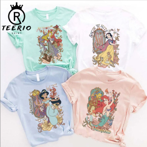 Retro Disney Princes Shirt,Retro Disney The Little Mermaid Shirt, Disney Jasmine- Snow White- Aurora Princess Shirt, Disney Trip 2023