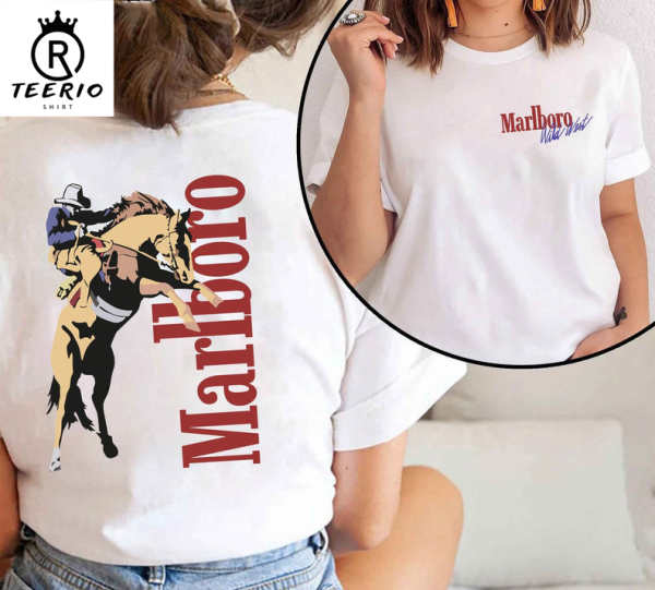 Vintage Marlboro Cowboy Shirt, Wild West Sweater Short Sleeve