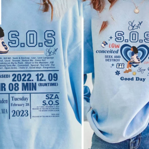 Sza S O S Tour 2023 Trendy Shirt, Sza Sos Full Tracklist Tee Tops Unisex Hoodie, Hot Trending Music Item