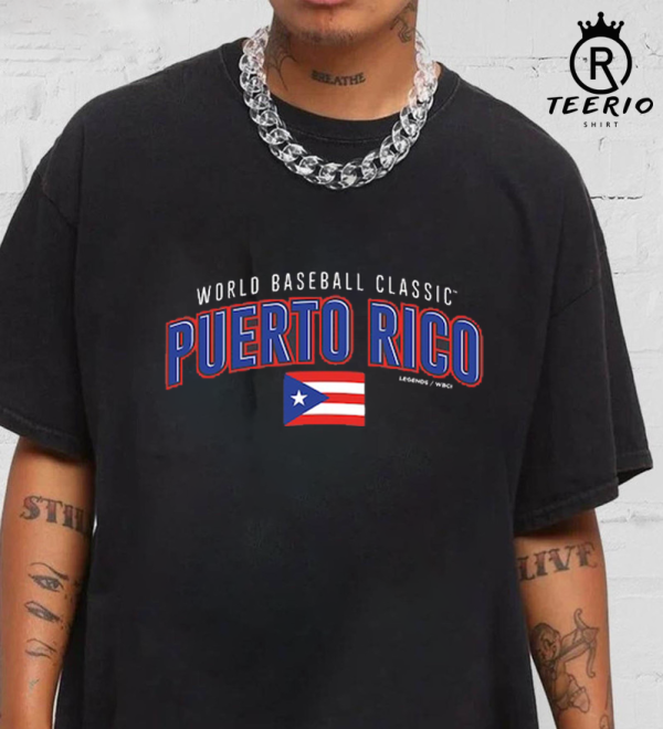 Men’s Puerto Rico Baseball LEGENDS Charcoal 2023 World Baseball Classic Country T-Shirt