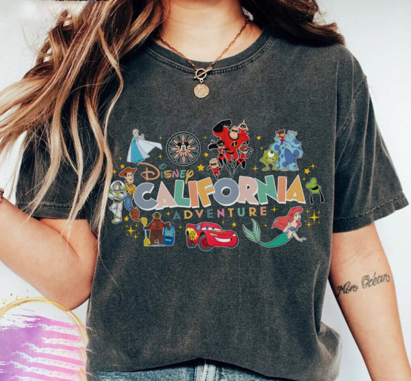 Disneyland California Adventure Cute Shirt, Disney Character Short Sleeve Sweater