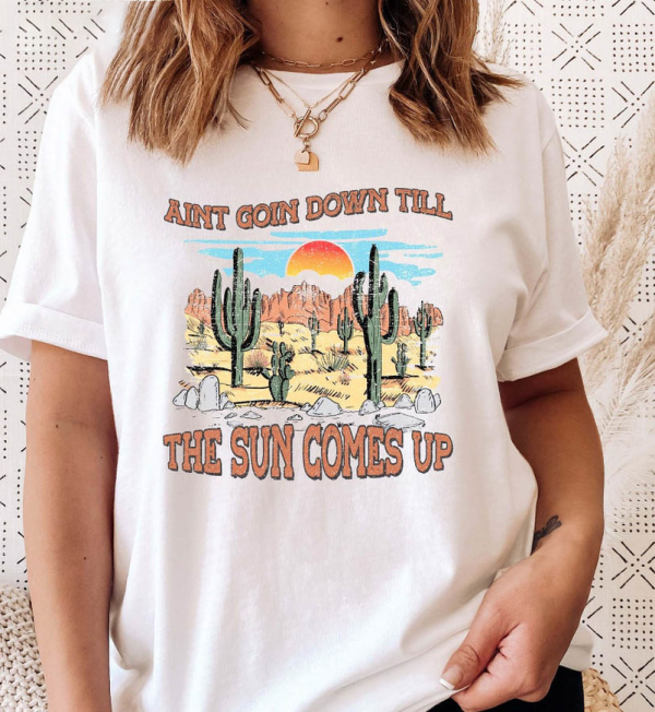 Ain’t Going Down Till The Sun Comes Up Shirt, Gath Brooks Concert Short Sleeve Crewneck