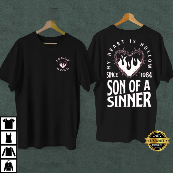 Son Of A Sinner Jelly Roll Vintage T-shirt, Jelly Roll Backroad Baptism 2023 Tour Shirt