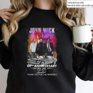 John Wick 4 movie Tshirt, Keanu Reeves Shirt, John Wick: Chapter 4 Tshirt, Thank You for All Memories John Wick 2014-2023 shirt