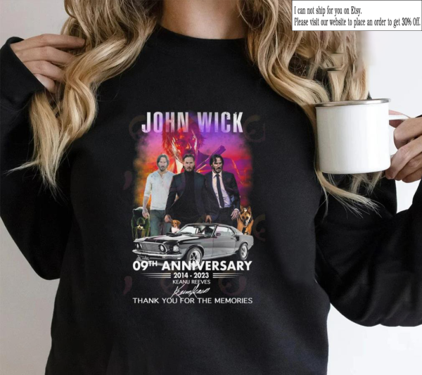 John Wick 4 movie Tshirt, Keanu Reeves Shirt, John Wick: Chapter 4 Tshirt, Thank You for All Memories John Wick 2014-2023 shirt