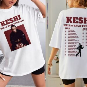 Keshi World Tour 2023 2 Side Shirt Hell Back Sweater T-Shirt Hoodie, Fan Gift, Hot Trending Music Item