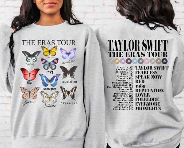 The Eras Tour 2023 Sweatshirt, The Eras Tour Butterfly Sweater, The Tour Merch, Taylor’s Version Sweater, Swiftie Merch, 10 Butterfly Sweat