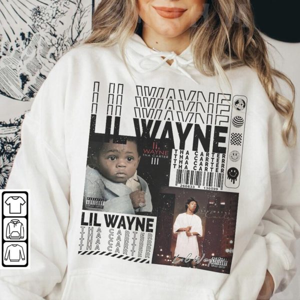 Lil Wayne Rap Shirt, Lil Wayne Merch Sweatshirt Retro Y2K Vintage Bootleg Lil Wayne Album Tha Carter Graphic Tee Rap 90s Hiphop