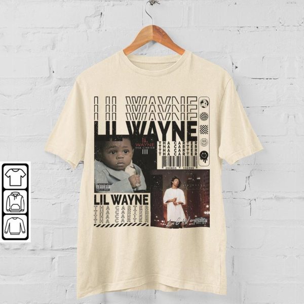 Lil Wayne Rap Shirt, Lil Wayne Merch Sweatshirt Retro Y2K Vintage Bootleg Lil Wayne Album Tha Carter Graphic Tee Rap 90s Hiphop