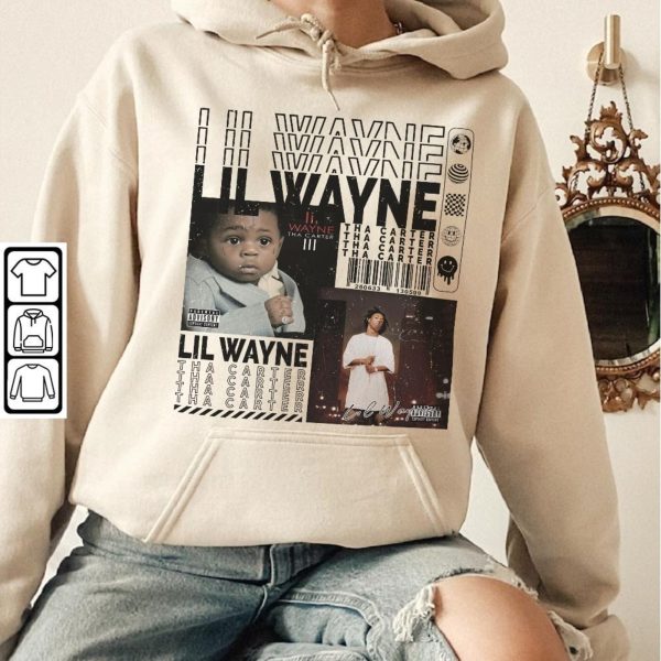 Lil Wayne Rap Shirt, Lil Wayne Merch Sweatshirt Retro Y2K Vintage Bootleg Lil Wayne Album Tha Carter Graphic Tee Rap 90s Hiphop