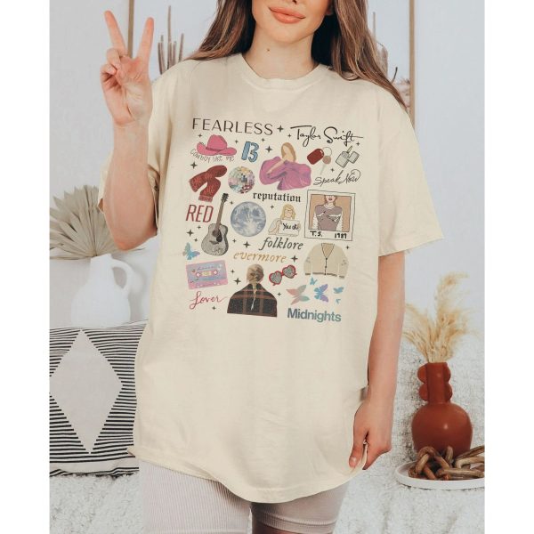 Vintage Taylor The Eras Tour Shirt, Tour 2023 Shirt, Swiftie Shirt, Swiftie Merch, Midnights Concert Shirt, Vintage The Eras Tour 2023 Comfort Colors® Shirt