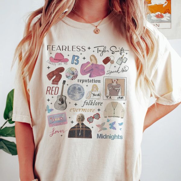 Vintage Taylor The Eras Tour Shirt, Tour 2023 Shirt, Swiftie Shirt, Swiftie Merch, Midnights Concert Shirt, Vintage The Eras Tour 2023 Comfort Colors® Shirt