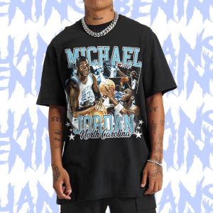 Michael Jordan UNC 90s Style Vintage Bootleg Tee graphic T shirt , Michael Jordan Vintage Inspired 90’s Rap Unisex T-Shirt