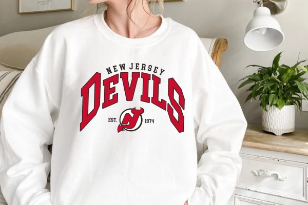 New Jersey Devils Sweatshirt, NJ Hockey Shirt, Vintage Ice Hockey Tee, Jersey Devils Hoodie, 2022–23 New Jersey Devils, New Jersey Unisex