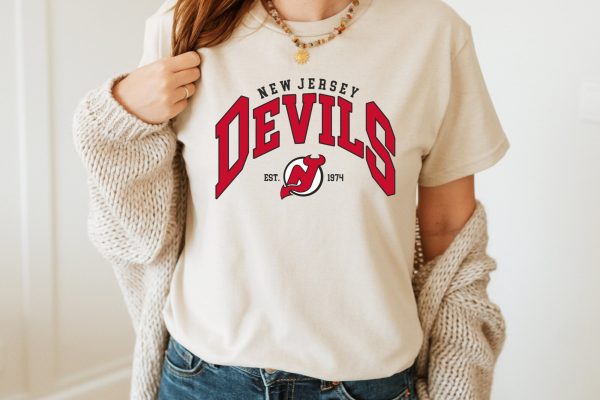 New Jersey Devils Sweatshirt, NJ Hockey Shirt, Vintage Ice Hockey Tee, Jersey Devils Hoodie, 2022–23 New Jersey Devils, New Jersey Unisex