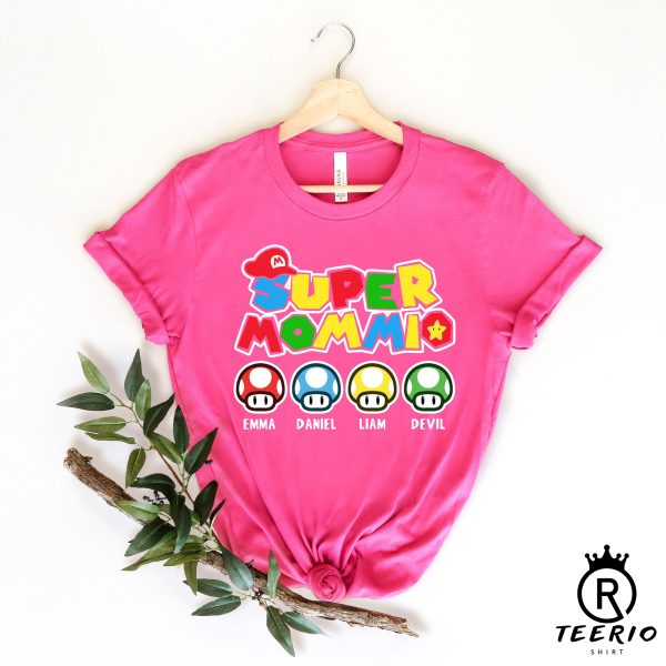 Personalization Super Mommio Shirt, Matching Super mom Shirt, Super Mommio Shirt, Mom Shirt with Kids names, Mother’s Day Shirt, Mom Shirt