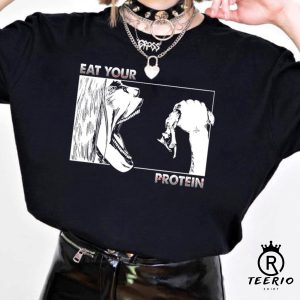 Anime AOT Eat Your Protein Gym TShirt Sweatshirt Tank Top, Eat Your Protein Shirt, Anime AOT Shirt, Anime AOT Titan Shirt, Gift For Otaku Shirt