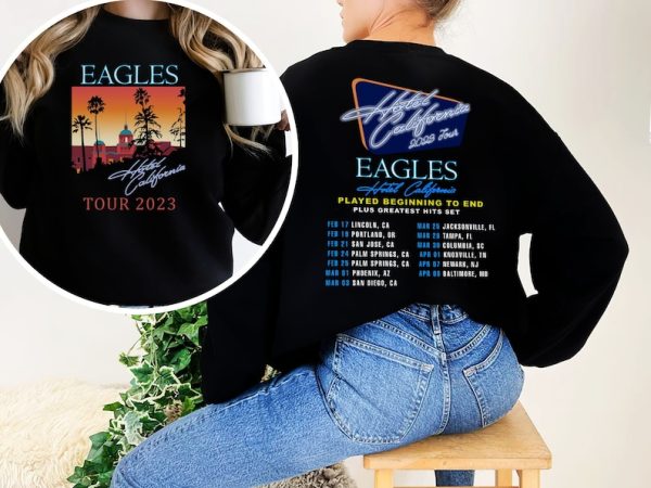 The Eagles Hotel California Tour 2023 Shirt, Eagles Concert, Music Tour Shirt, Rock Tour 2023, The Eagles Tank Top Tour Shirt