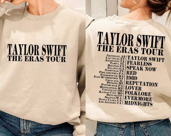 The Eras Tour Taylor Swiftie Shirt, TS Swiftie Merch Hoodie Sweatshirt, Meet me at Midnight, Y2k Vintage Retro, Anti Hero Lover Folklore Red